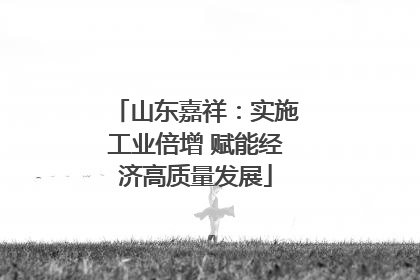 山东嘉祥：实施工业倍增 赋能经济高质量发展