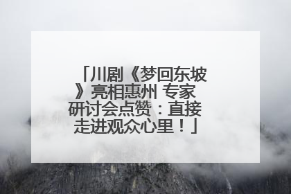 川剧《梦回东坡》亮相惠州 专家研讨会点赞：直接走进观众心里！