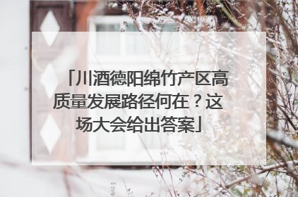 川酒德阳绵竹产区高质量发展路径何在？这场大会给出答案