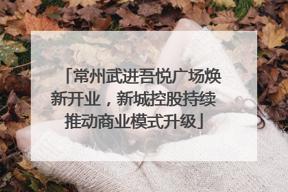 常州武进吾悦广场焕新开业，新城控股持续推动商业模式升级