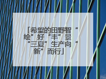 希望的田野智“绘”好“丰”景 “三夏”生产向“新”而行