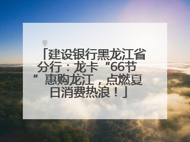 建设银行黑龙江省分行：龙卡“66节”惠购龙江，点燃夏日消费热浪！