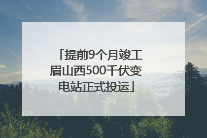 提前9个月竣工 眉山西500千伏变电站正式投运