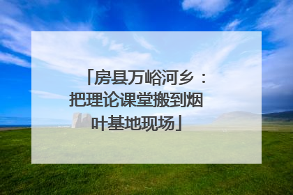 房县万峪河乡：把理论课堂搬到烟叶基地现场