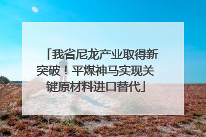 我省尼龙产业取得新突破！平煤神马实现关键原材料进口替代