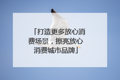打造更多放心消费场景，擦亮放心消费城市品牌