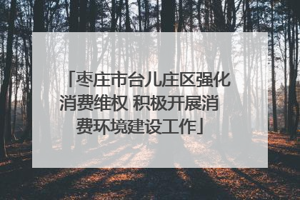 枣庄市台儿庄区强化消费维权 积极开展消费环境建设工作