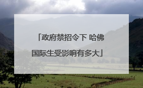 政府禁招令下 哈佛国际生受影响有多大
