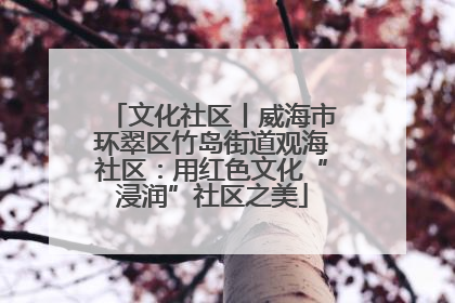 文化社区丨威海市环翠区竹岛街道观海社区：用红色文化“浸润”社区之美