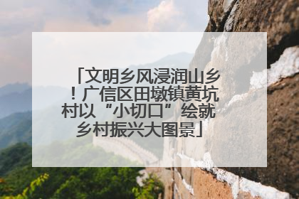 文明乡风浸润山乡！广信区田墩镇黄坑村以“小切口”绘就乡村振兴大图景