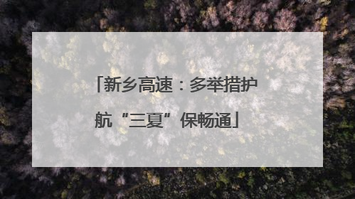 新乡高速：多举措护航“三夏”保畅通