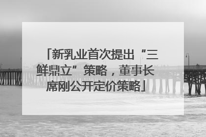 新乳业首次提出“三鲜鼎立”策略，董事长席刚公开定价策略