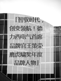 智驭时代，创变领航！德力西电气首席品牌官王策荣膺虎啸奖年度品牌人物
