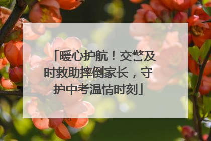 暖心护航！交警及时救助摔倒家长，守护中考温情时刻