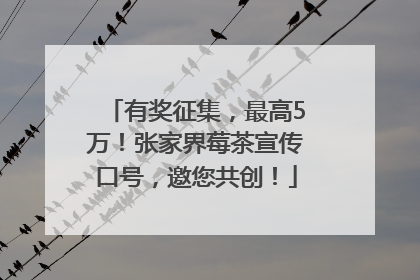 有奖征集，最高5万！张家界莓茶宣传口号，邀您共创！