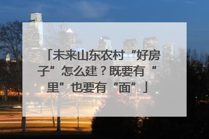 未来山东农村“好房子”怎么建？既要有“里”也要有“面”