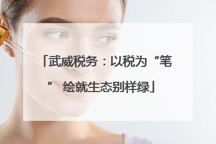 武威税务：以税为“笔” 绘就生态别样绿