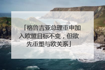 格鲁吉亚总理重申加入欧盟目标不变，但欲先重塑与欧关系