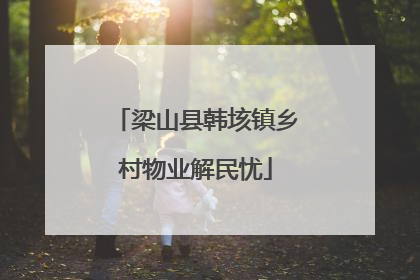 梁山县韩垓镇乡村物业解民忧