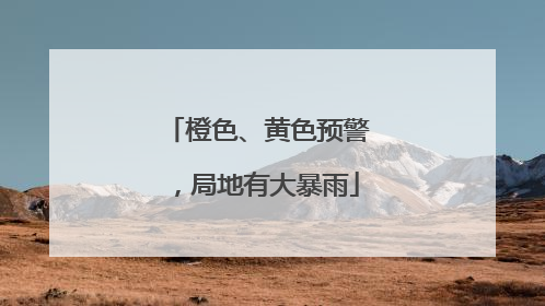 橙色、黄色预警，局地有大暴雨