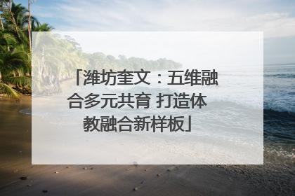 潍坊奎文：五维融合多元共育 打造体教融合新样板