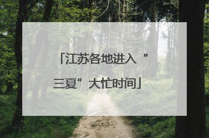 江苏各地进入“三夏”大忙时间