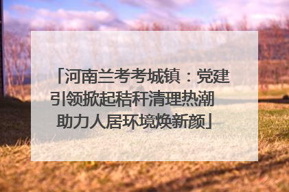 河南兰考考城镇：党建引领掀起秸秆清理热潮 助力人居环境焕新颜
