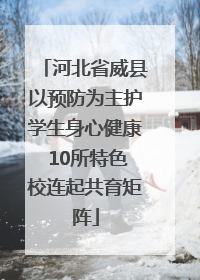 河北省威县以预防为主护学生身心健康 10所特色校连起共育矩阵