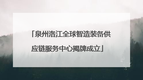 泉州洛江全球智造装备供应链服务中心揭牌成立