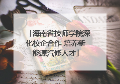 海南省技师学院深化校企合作 培养新能源汽修人才