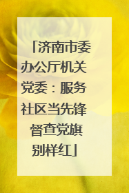 济南市委办公厅机关党委：服务社区当先锋 督查党旗别样红