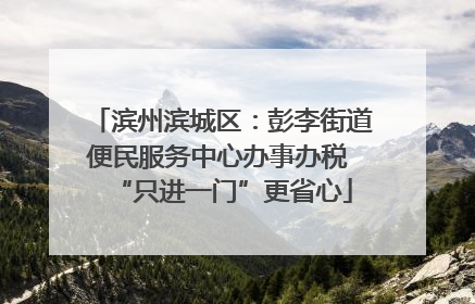 滨州滨城区：彭李街道便民服务中心办事办税 “只进一门”更省心