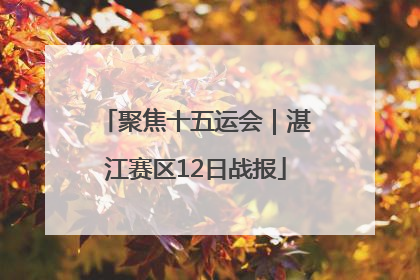聚焦十五运会｜湛江赛区12日战报