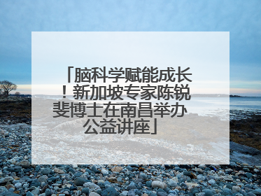 脑科学赋能成长！新加坡专家陈锐斐博士在南昌举办公益讲座
