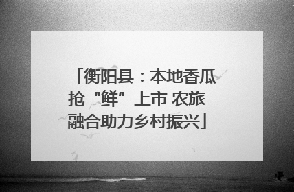 衡阳县：本地香瓜抢“鲜”上市 农旅融合助力乡村振兴