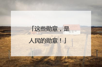 这些勋章，是人民的勋章！