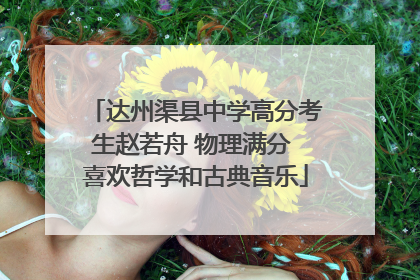 达州渠县中学高分考生赵若舟 物理满分 喜欢哲学和古典音乐