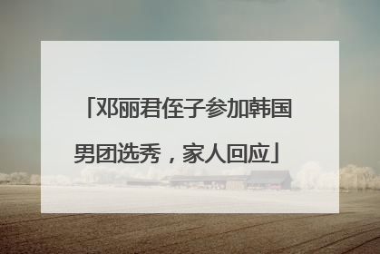 邓丽君侄子参加韩国男团选秀，家人回应