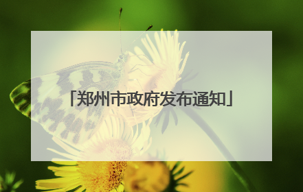 郑州市政府发布通知