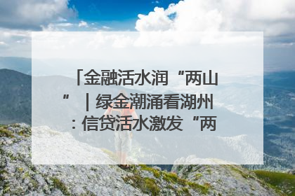 金融活水润“两山”｜绿金潮涌看湖州：信贷活水激发“两山”转化势能