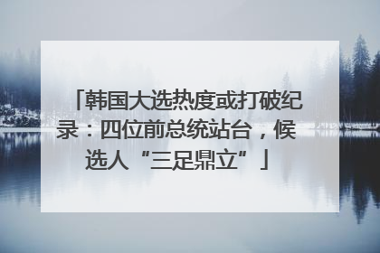 韩国大选热度或打破纪录：四位前总统站台，候选人“三足鼎立”