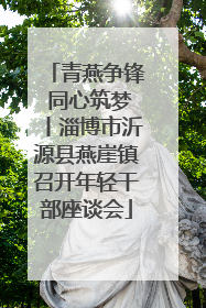 青燕争锋 同心筑梦丨淄博市沂源县燕崖镇召开年轻干部座谈会
