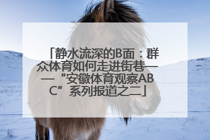 静水流深的B面：群众体育如何走进街巷——“安徽体育观察ABC”系列报道之二
