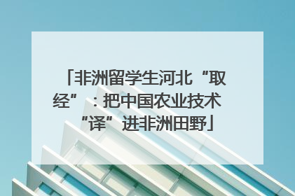 非洲留学生河北“取经”：把中国农业技术“译”进非洲田野