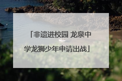 非遗进校园 龙泉中学龙狮少年申请出战