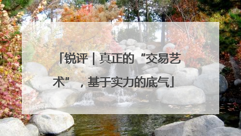 锐评｜真正的“交易艺术”，基于实力的底气