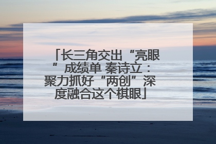 长三角交出“亮眼”成绩单 秦诗立：聚力抓好“两创”深度融合这个棋眼