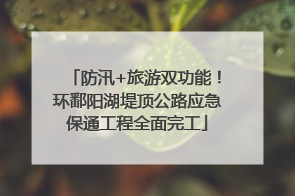 防汛+旅游双功能！环鄱阳湖堤顶公路应急保通工程全面完工