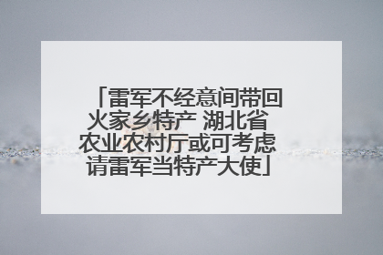 雷军不经意间带回火家乡特产 湖北省农业农村厅或可考虑请雷军当特产大使