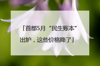 首都5月“民生账本”出炉，这些价格降了